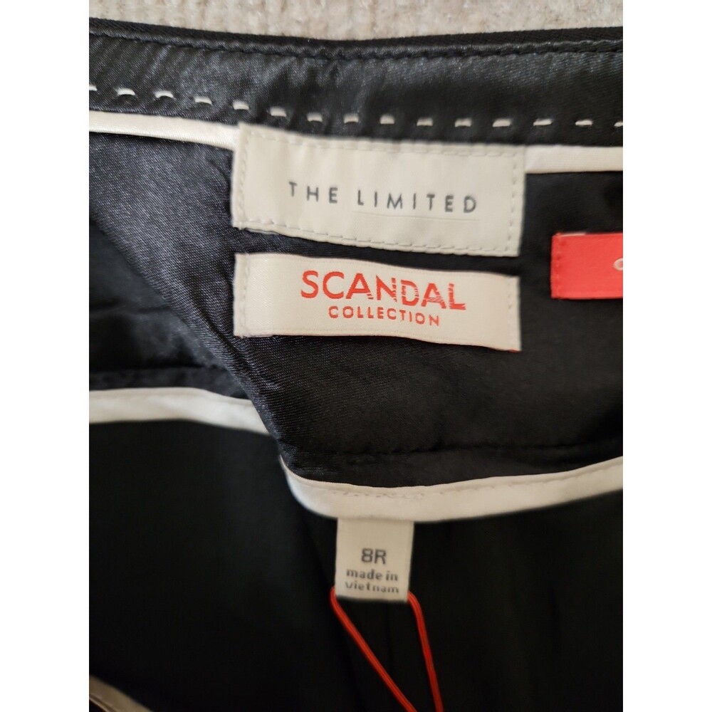 The Limited Olivia Dress Pants Women 8 Black Side Zip Scandal Flared Wide LegNEW - Picture 9 of 13